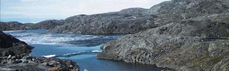 Mountains and river banner